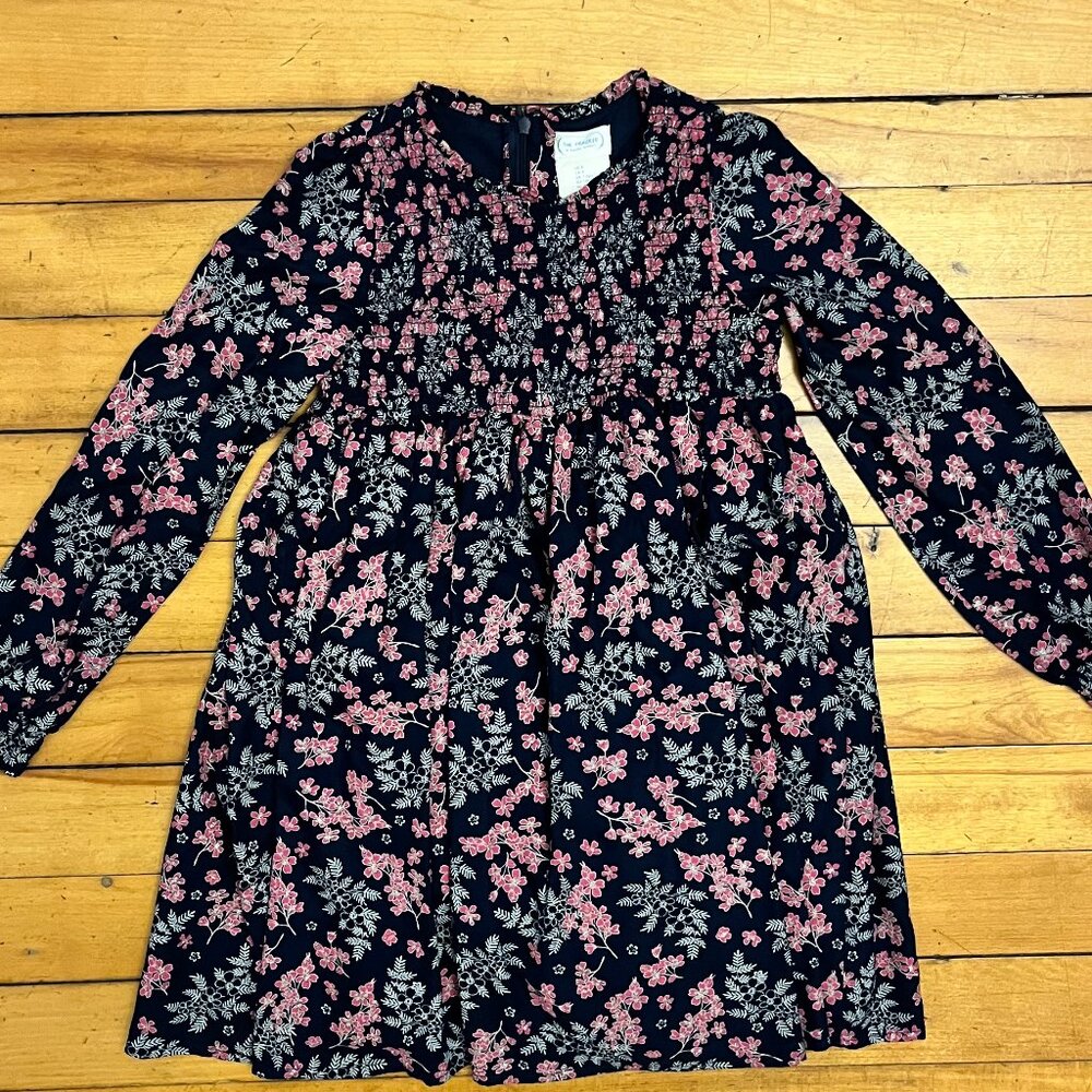 The Prairie by Rachel Ashwell Navy Floral Smocked Bodice Dress, Size 8